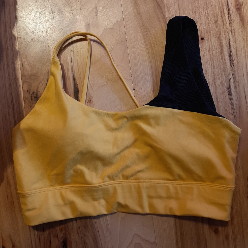 Yellow sports bra